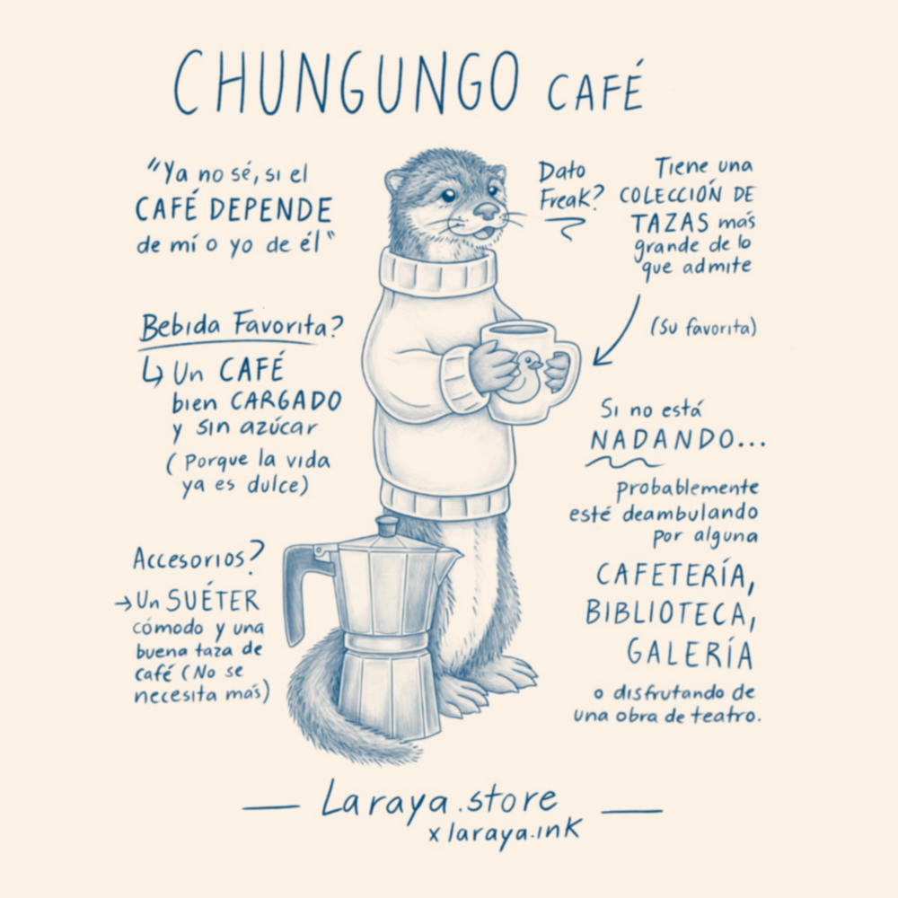 Polera Blanca Chungungo Cafetero