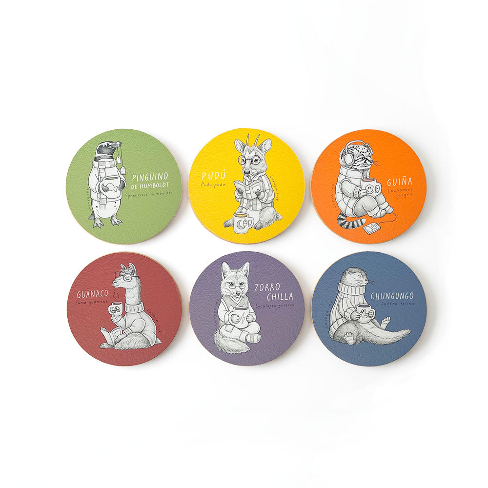 Set Posavasos Fauna Chilena (x6)