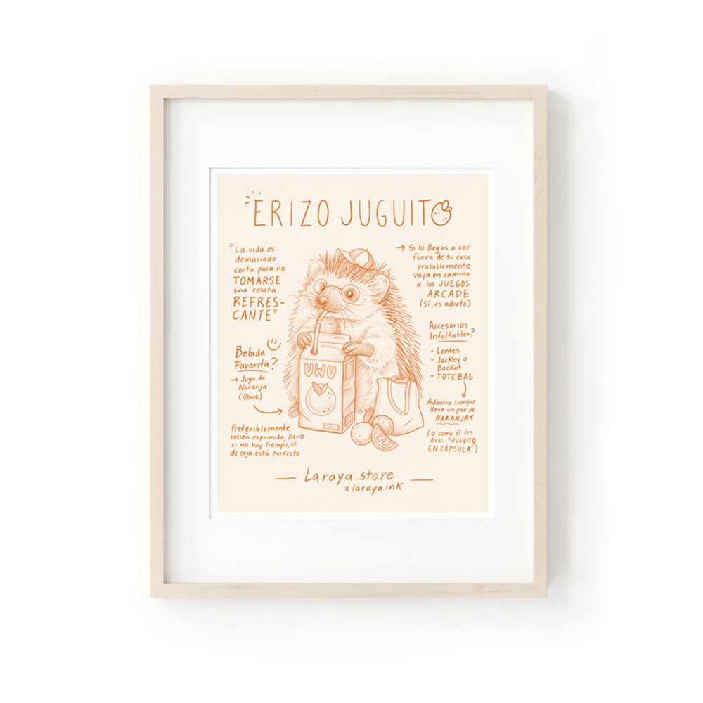 Póster Ilustración Erizo juguito