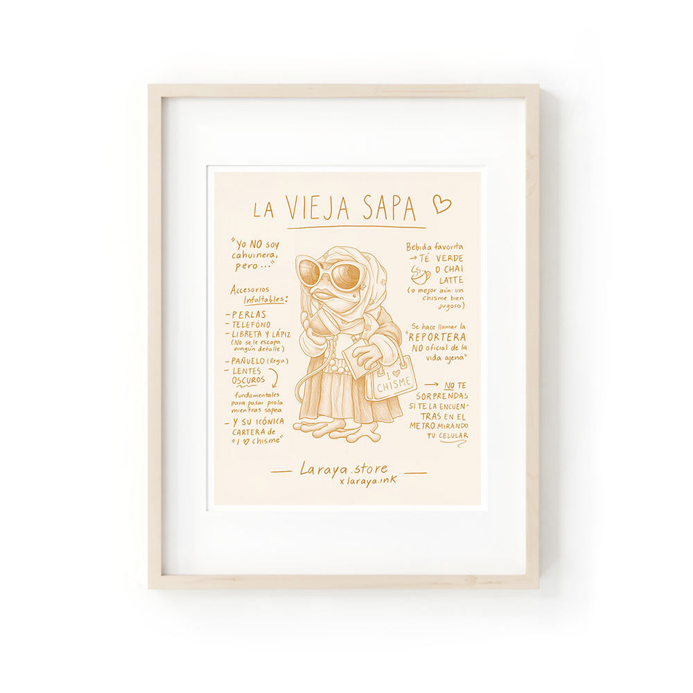 Póster Ilustración Vieja Sapa