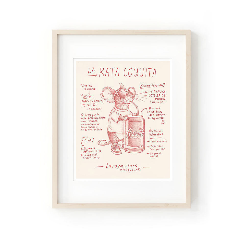 Póster Ilustración Rata coquita