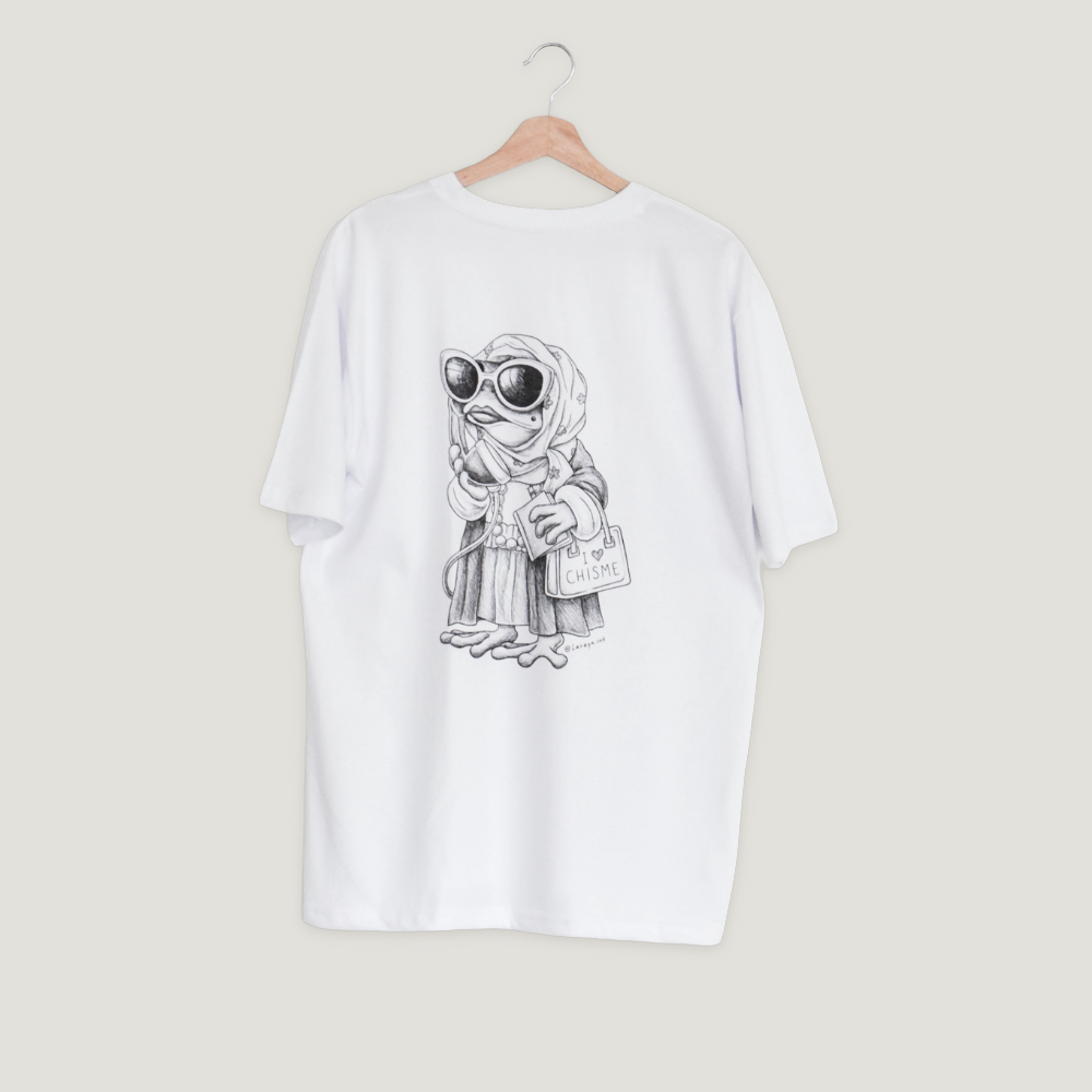 Polera Blanca Ilustrada Con Diseño