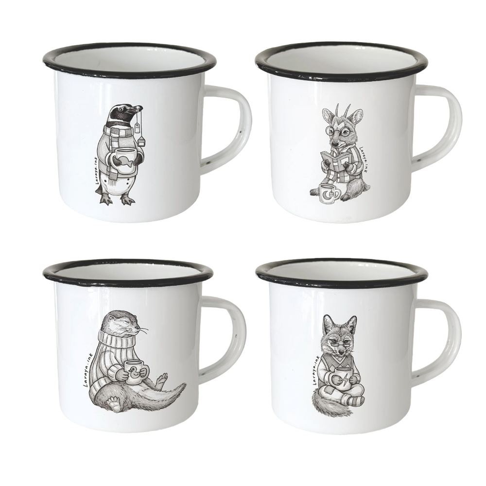 Pack 4 Tazones enlozados Fauna Chilena