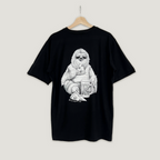 Polera Negra Perezoso Pizza