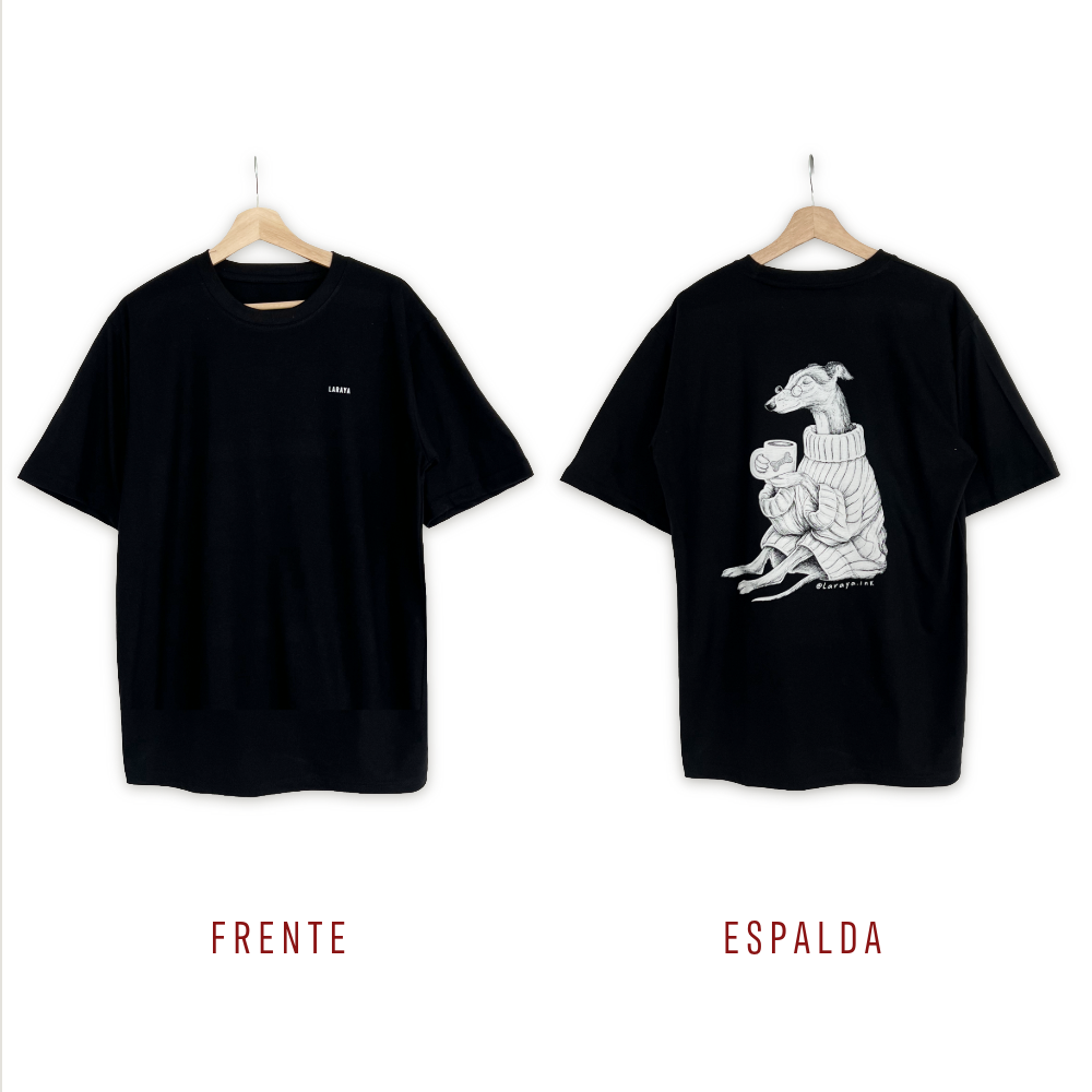 Polera Negra Galgo Café