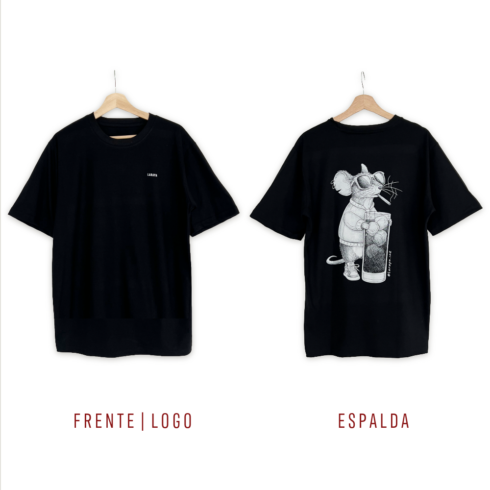 Polera Negra Rata Piscola