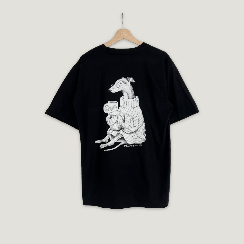 Polera Negra Galgo Café