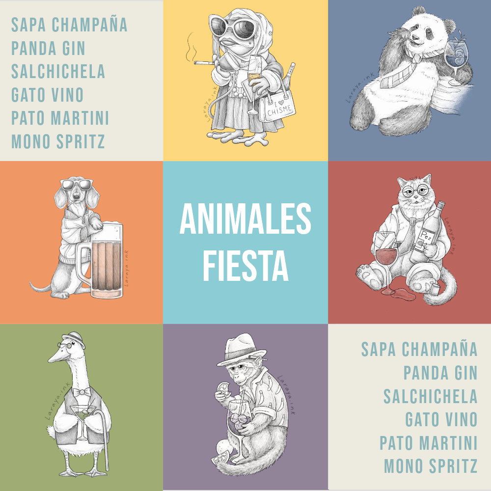 Set posavasos Animales Fiesta (x6)