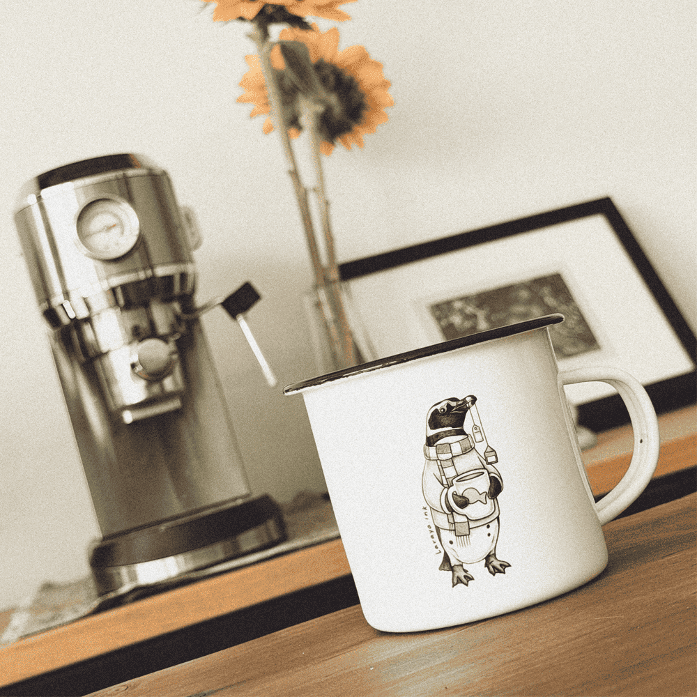 Tazón enlozado Pingüino de Humboldt