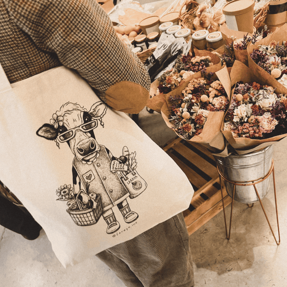 Totebag Ilustrada Vaca